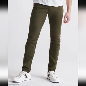 Duer Mens No Sweat Slim Army Green Pants 33x32 Like New Reg 149.